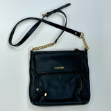 Calvin Klein Black Leather Pebbled Crossbody Handbag