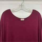 Encircled Size Xl Women's Burgundy Solid Long Sleeve Shift Dress