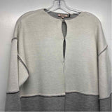 Badgley Mischka Women's Size M Blue gray Color Block Button Up Coat