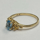 Yellow-Blue Blue Topaz 14K Gold 6.5 Ring