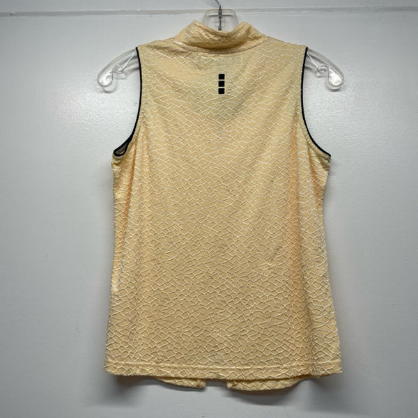 Jamie Sadock Size S Women's Cream Brocade Polo Activewear Top