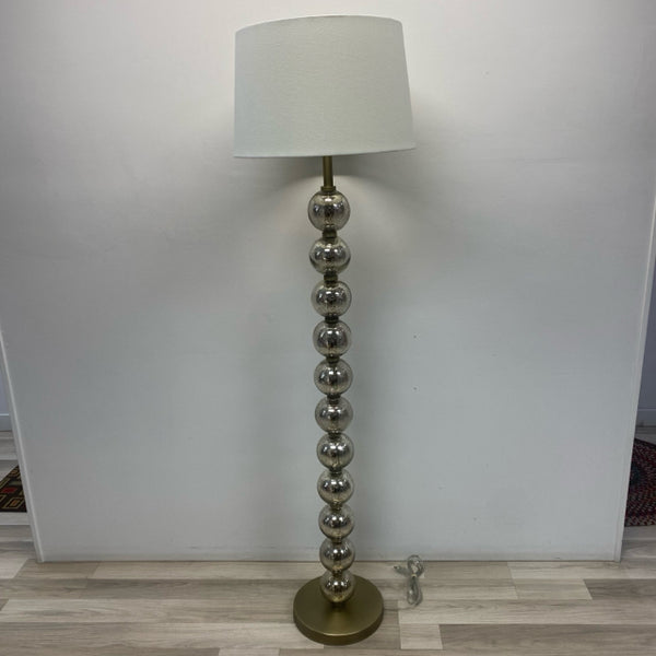 Brass Metal-Glass Sphere Floor Lamp