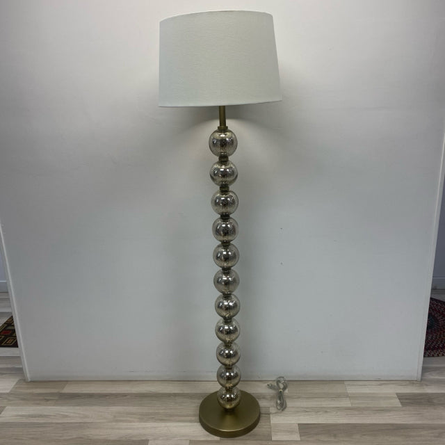 Brass Metal-Glass Sphere Floor Lamp
