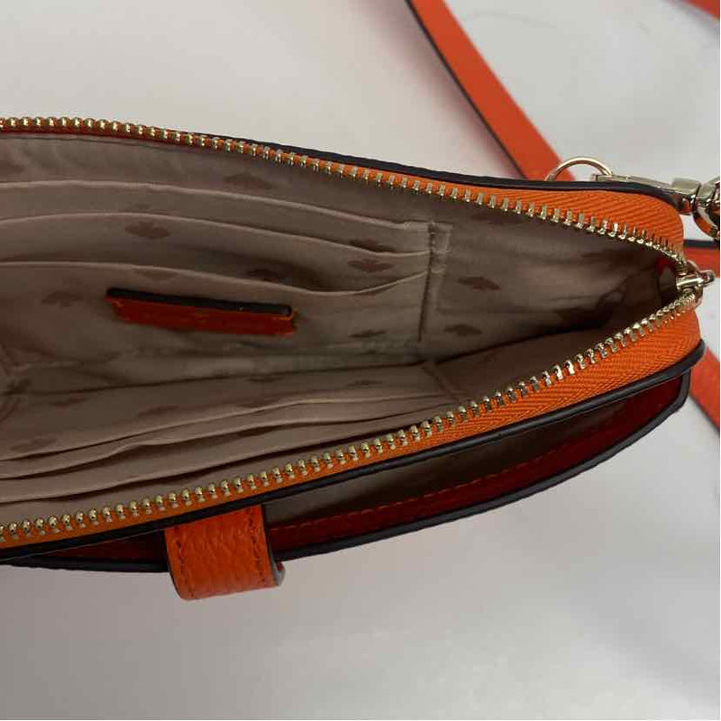 Kate Spade Orange Leather Pebbled Crossbody Handbag
