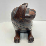Cat figurine Anglo- indian Hand-carved mahogany. with hidden compartment