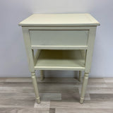 Off White One Drawer Wood Side Table