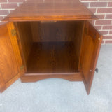 Brown Wood Side Table with 2 Doors