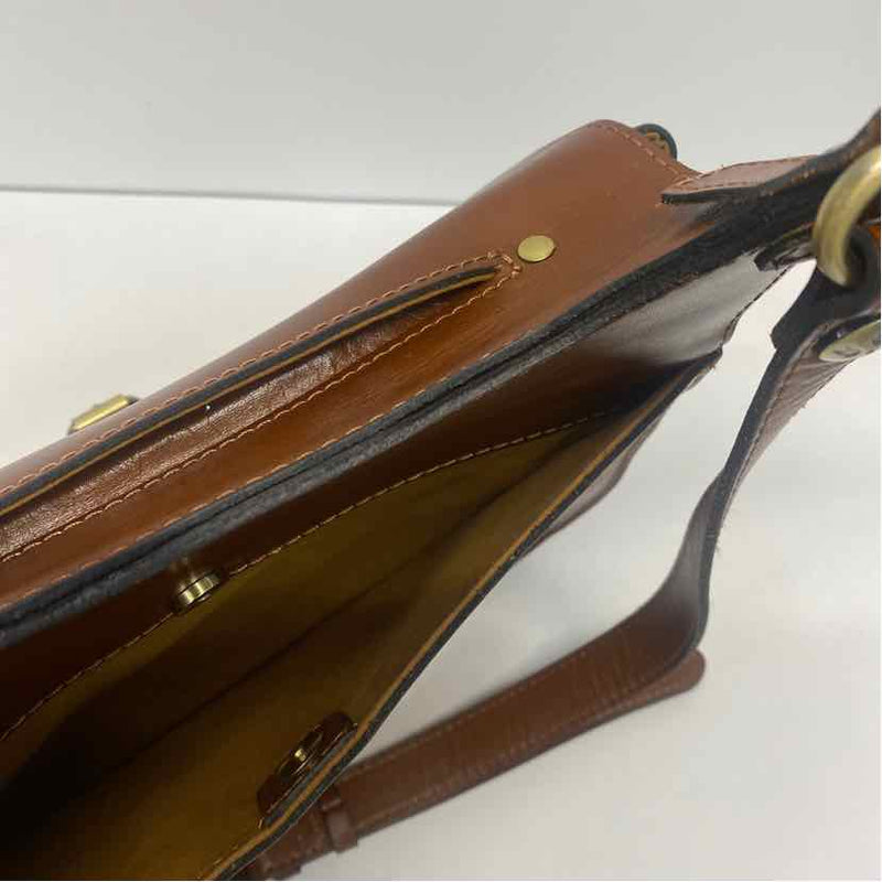 Patricia Nash Brown Leather Solid Crossbody Handbag