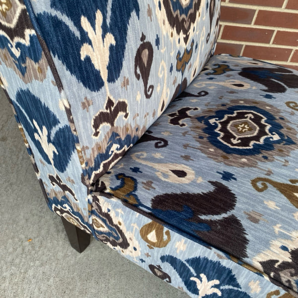 Armless Blue-Multi Fabric Pattern Chair