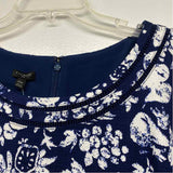 Talbots Size 22-3x Women's Navy-White Pattern Sheath Dress