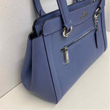 Coach Blue Solid Leather Satchel Handbag