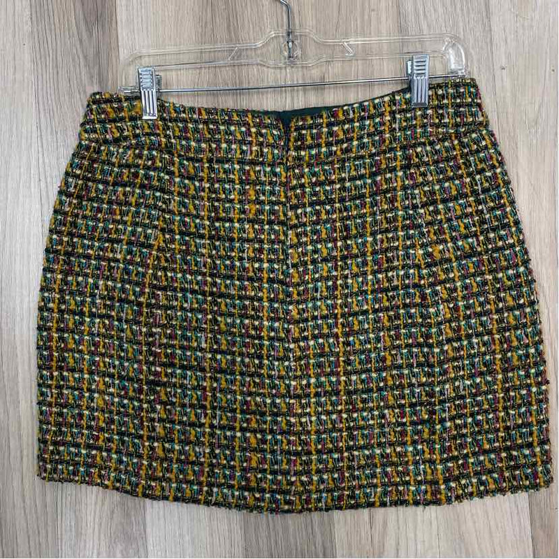 J.Crew Size 6 Women's Green-Multi Tweed Above Knee Skirt