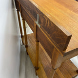 Brown Wood 3 Drawer Console - Sofa Table