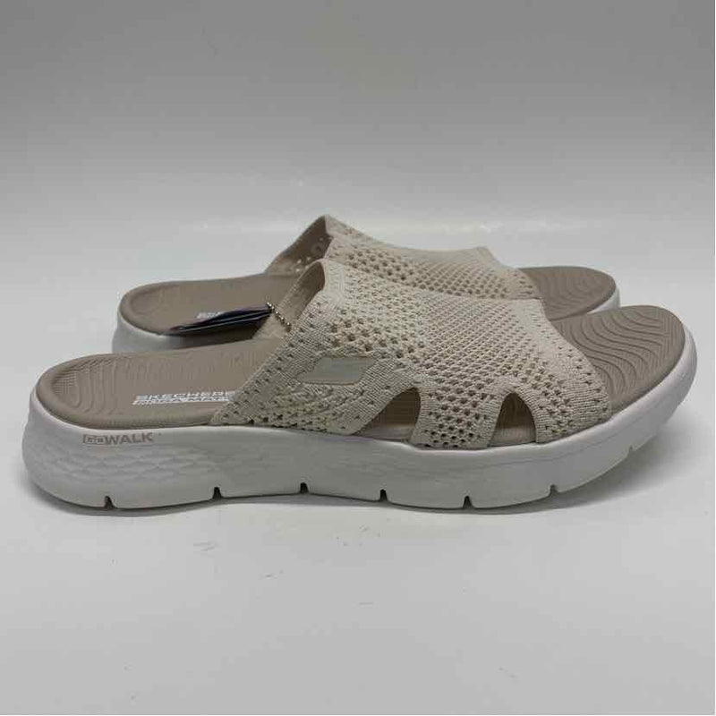 Skechers Goga Mat Size 7 Women's Tan Cut Out Slip On Sandals