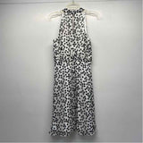 White House Black Market Size 8-M Women's White-Black Polka Dot Halter Dress