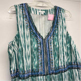 J.Jill Size M Women's Green-White Pattern Sleeveless Dress