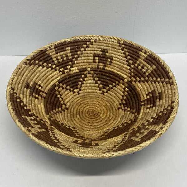 Tan-Brown Round Wicker Basket