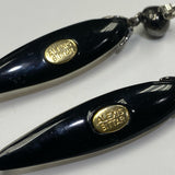 Alexis Bittar Long Textured Iridescent Stone Earrings