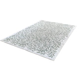 Cream-Green Leaves Pattern Rug