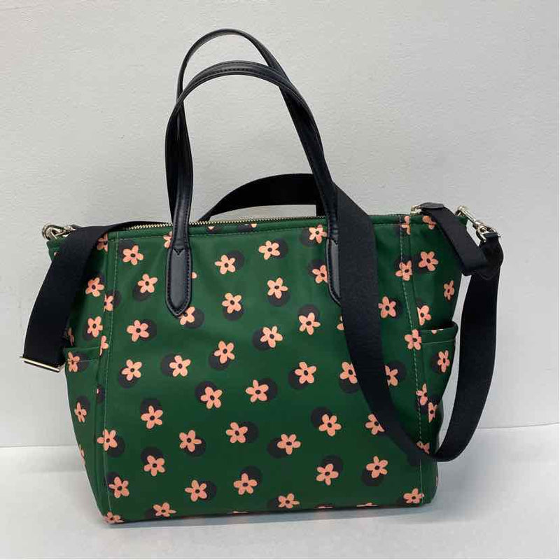 Kate Spade Green-Multi Fabric Floral Nylon Crossbody Handbag