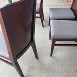 Set of 4  Brown-Gray Solid Wood Solid Chair