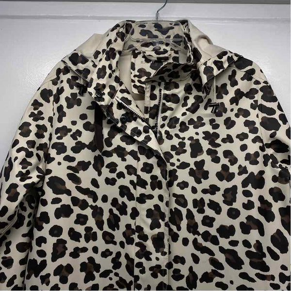 Ilse Jacobsen Women's Size 38-M Beige-Multi Animal Print Rain Coat