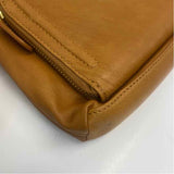 Coldwater Creek Caramel Solid Leather Crossbody Handbag