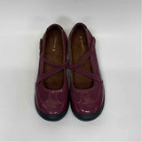 Lands' End Size 7 Women's Burgundy Patchwork Mary Jane Shoes