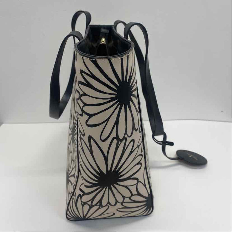 Kate Spade Black-Tan Floral Tote Handbag
