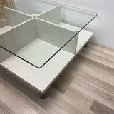 White-Clear Wood-Glass Coffee Table