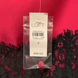Ann Taylor Loft Women's Size 2-S Pink Lace Insert Sleeveless Dress
