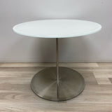 Bernhardt Design Pedestal Stain Steel Glass Table