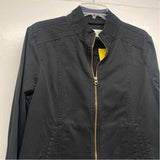 Aventura Women's Size M Charcoal Solid Zip Mock Neck Jacket