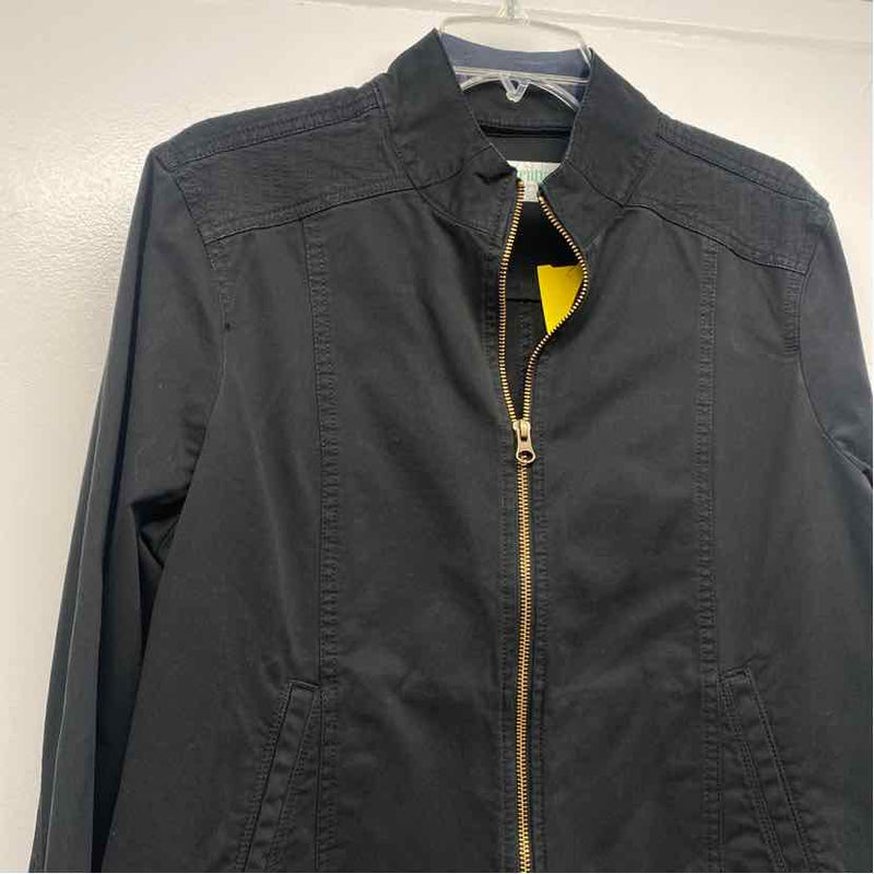 Aventura Women's Size M Charcoal Solid Zip Mock Neck Jacket