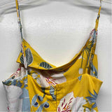 Here comes the sun Size S Women's Yellow Pattern Strappy Dress