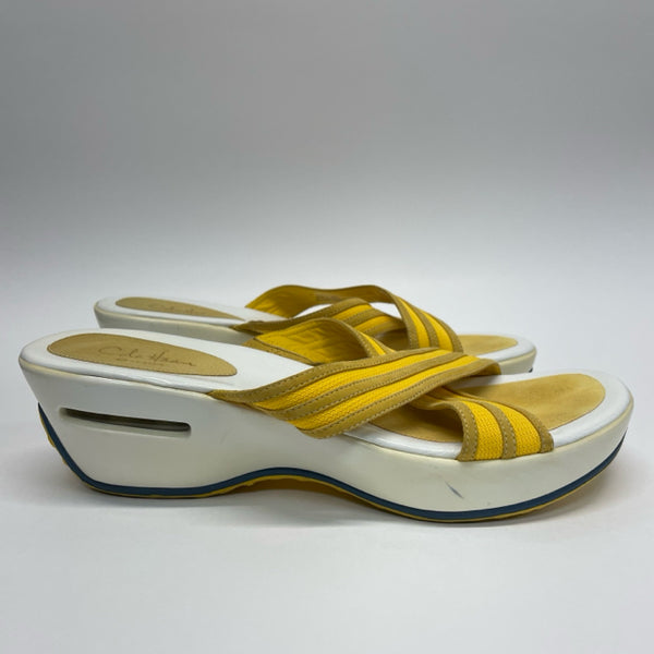 Cole Haan Size 9 Women's Yellow-White Color Block Sandals Shoes