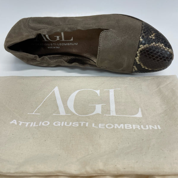 AGL Attilio Giusti Leombruni Size 38-8 Women's Taupe Color Block Shoes