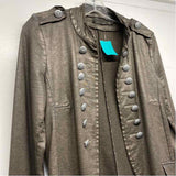 Angela Mara Women's Size S Brown Solid Military Jacket