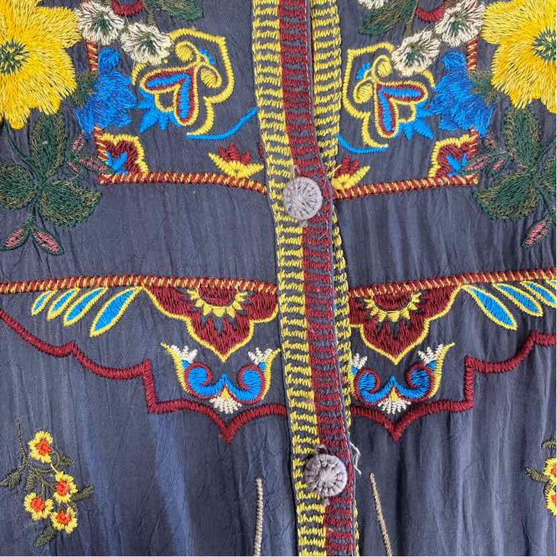 Johnny Was Size S Women's Blue-Multi Embroidered Tunic Blouse