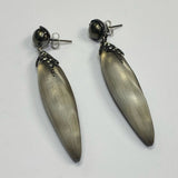 Alexis Bittar Long Textured Iridescent Stone Earrings