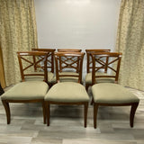 Set of 8 Brown Wood Chais