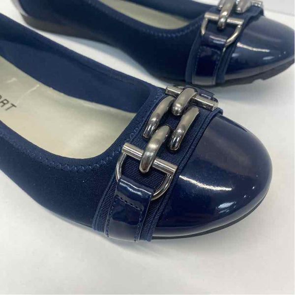 Anne Klein Sport Size 7 Women's Navy Solid Slip On Flats