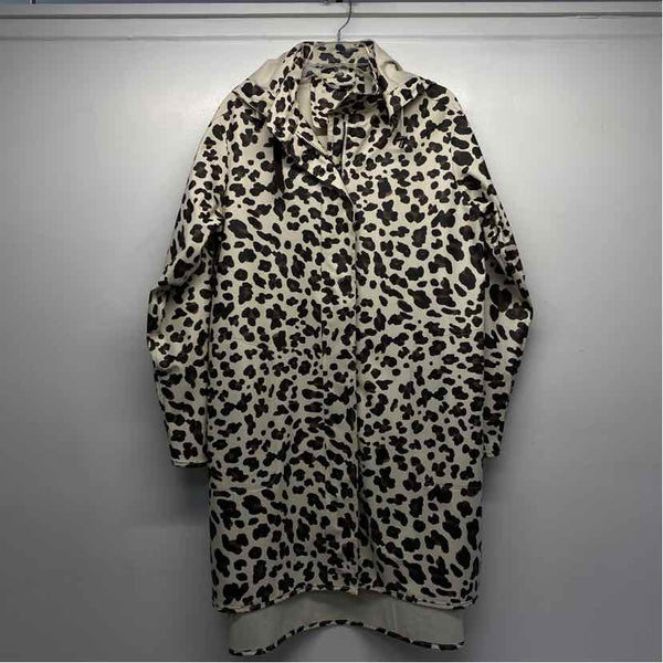 Ilse Jacobsen Women's Size 38-M Beige-Multi Animal Print Rain Coat