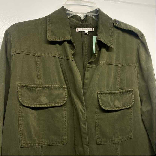 Willow & Clay Women's Size M Green Solid Utility Jacket