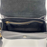 Polo by Ralph Lauren Black Leather Pebbled Crossbody Saddle Handbag