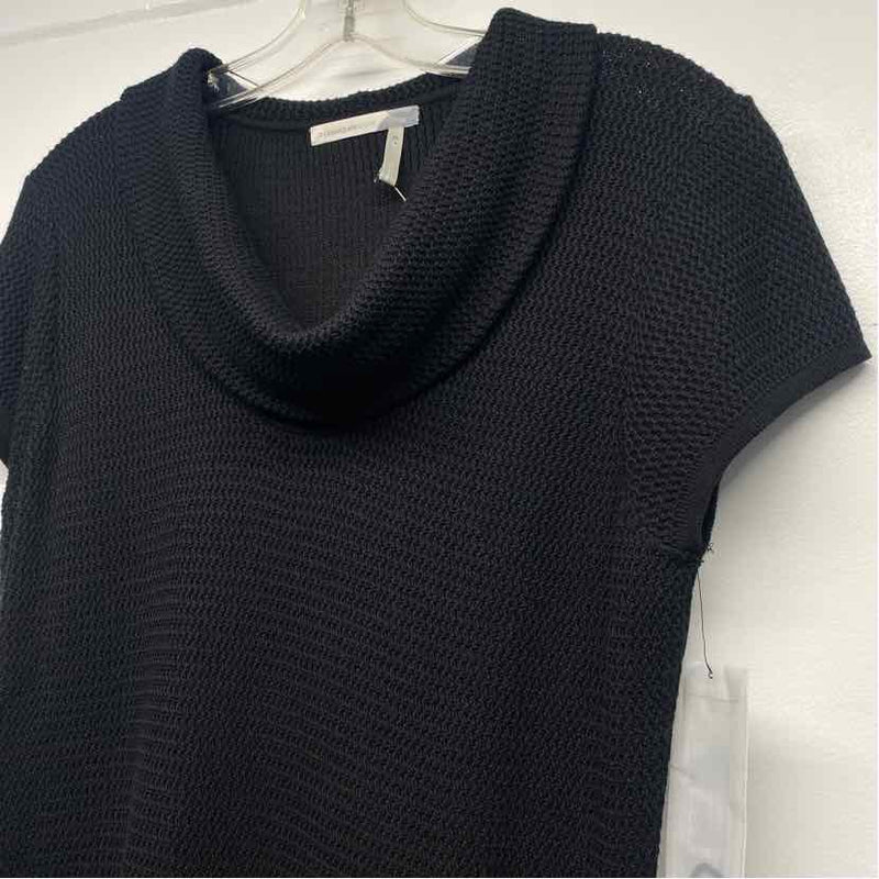 Classiques Entier Size M Women's Black Solid Cap Sleeve Short Sleeve Top