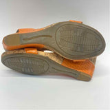 Bandolino Size 8 Women's Orange Animal Print Wedge Sandals