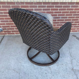 Outdoor Brown Swivel Wicker Chair