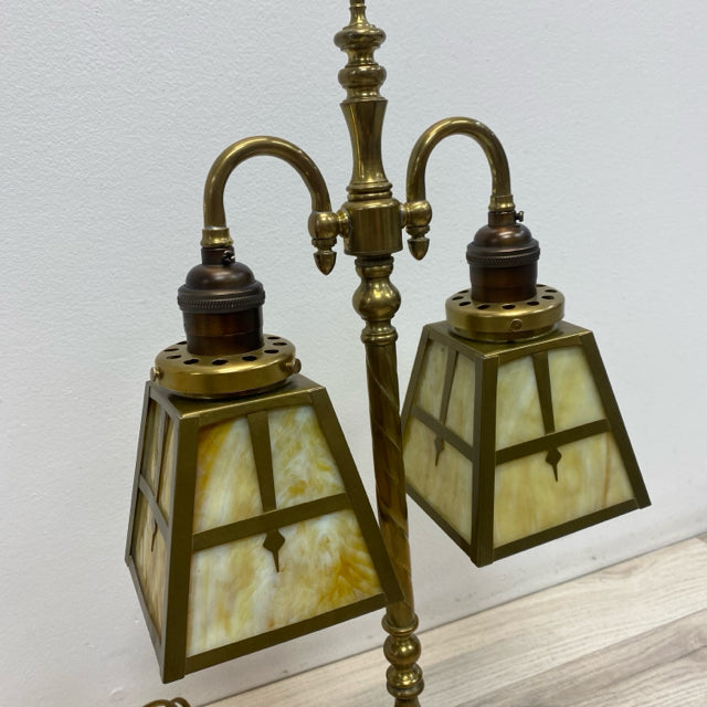Table Top Brass-Glass Lamp