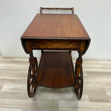 Drop Leaf Brown Wood Cart